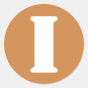 Letter I Peru Gold Stencil Alphabet by Janz Classic Round Sticker