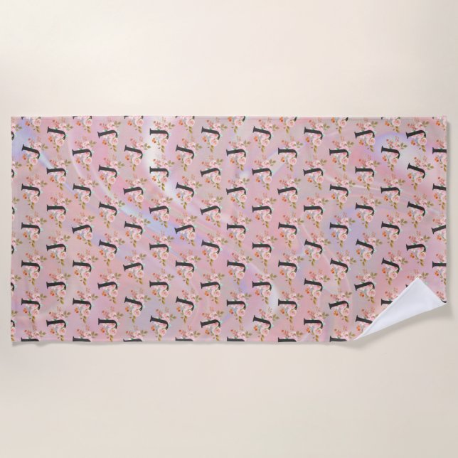 Letter J Beach Towel (Front)