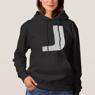 Letter J big and bold white Hoodie