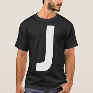Letter J big and bold white T-Shirt