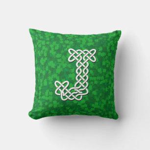 Letter J Celtic Knot Alphabet Cushion