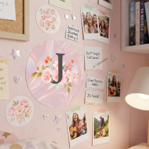 Letter J Classic Round Sticker