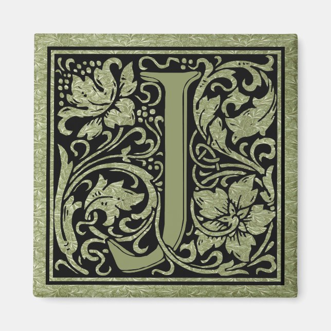 Letter J First Letter Monogram Magnet (Front)
