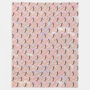 Letter J Fleece Blanket