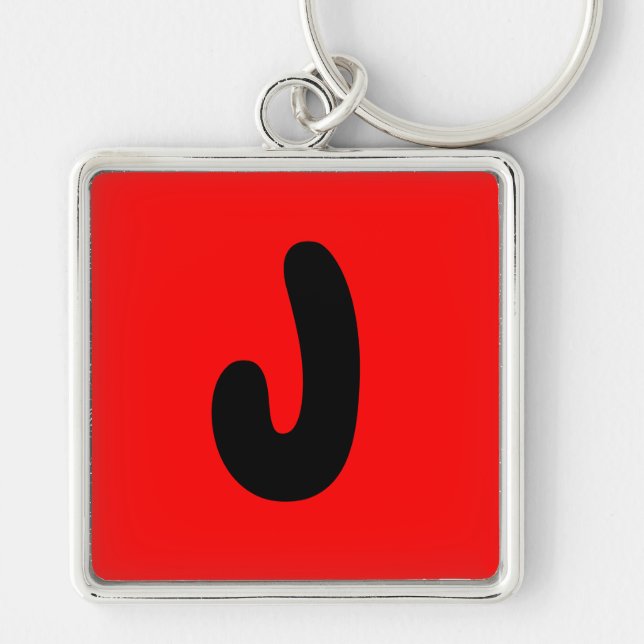 letter J, initial , abecedario popular key chain (Front)