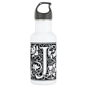Letter J Mediaeval Monogram Art Nouveau 532 Ml Water Bottle