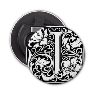 Letter J Mediaeval Monogram Art Nouveau Bottle Opener