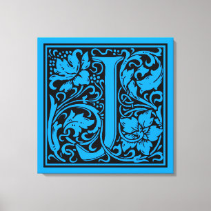 Letter J Mediaeval Monogram Art Nouveau Canvas Print
