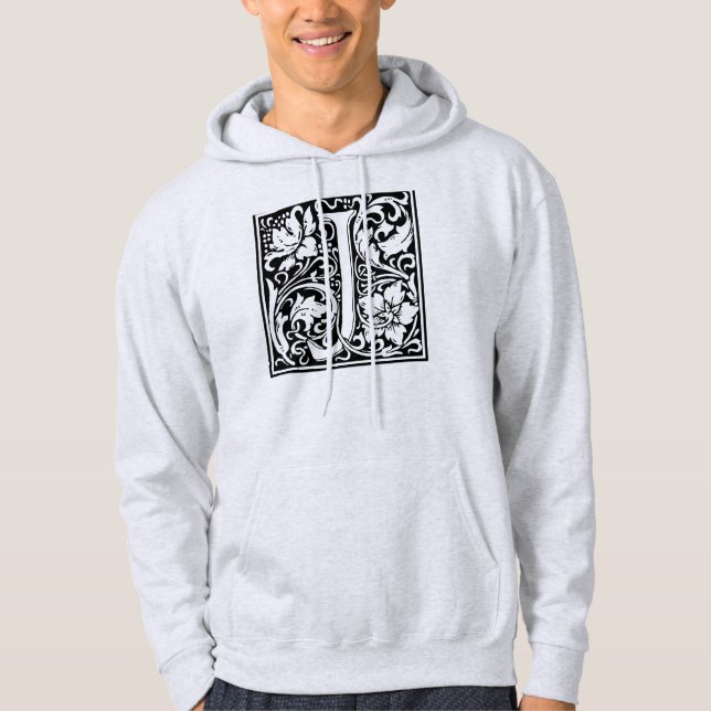 Letter J Mediaeval Monogram Art Nouveau Hoodie (Front)