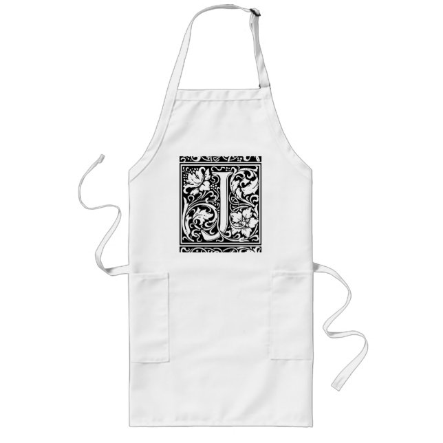 Letter J Mediaeval Monogram Art Nouveau Long Apron (Front)
