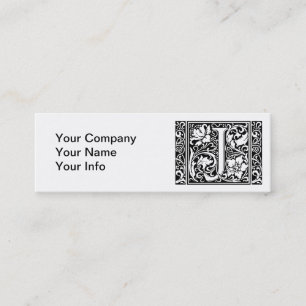 Letter J Mediaeval Monogram Art Nouveau Mini Business Card
