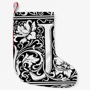 Letter J Mediaeval Monogram Vintage Initial Small Christmas Stocking