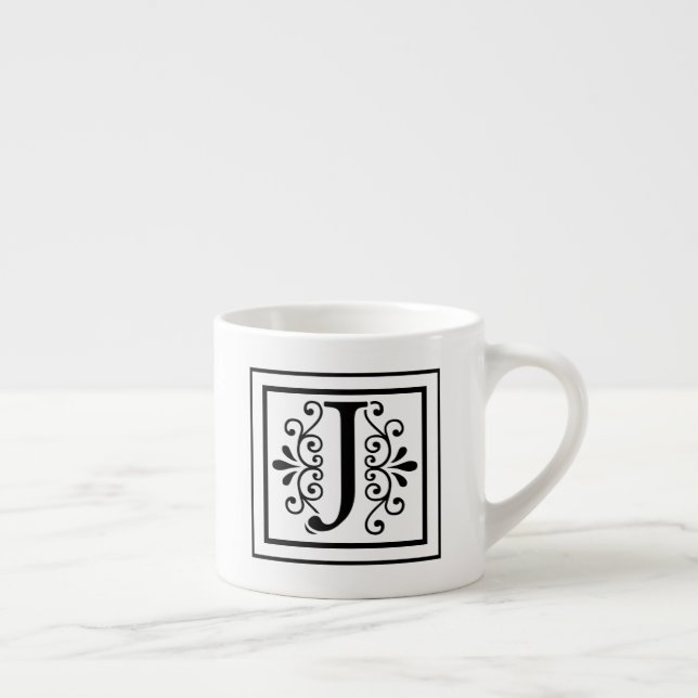 Letter J Monogram Espresso Mug (Right)
