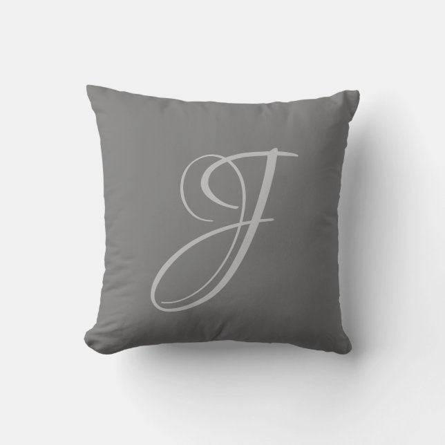Letter J Monogram Initial Custom Cushion (Front)