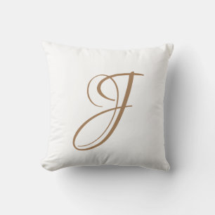 Letter J Monogram Initial Custom Cushion
