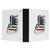 Letter J Monogram Initial Patriotic USA Flag