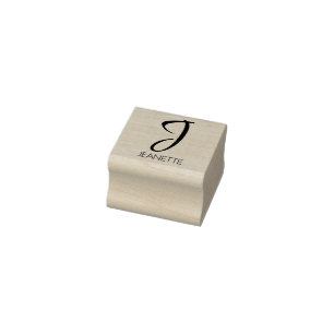 Letter J Monogram Personalised Rubber Stamp