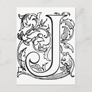 Letter J Monogram Postcard