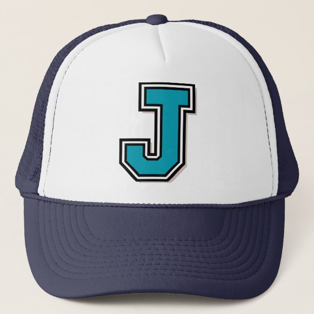 Letter "J" Monogram Trucker Hat (Front)