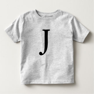 Letter J monogrammed black initial t shirt
