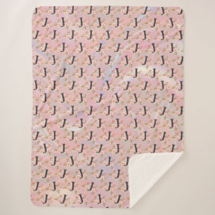 Letter J Sherpa Blanket