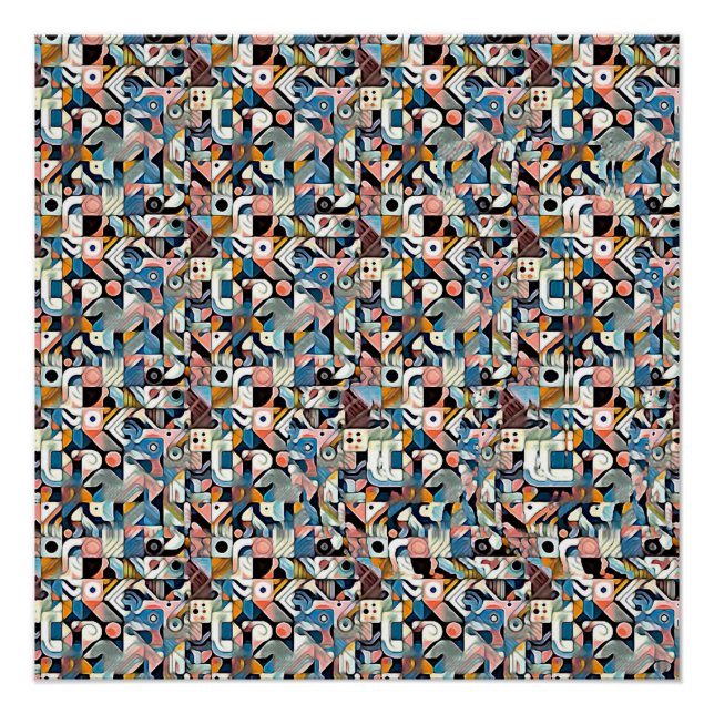 LETTER J STEREOGRAM 20"x20", Semi-Gloss, No Frame Poster (Front)