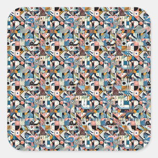 Letter J Stereogram, Set of 6, Large 3x3 Square Sticker