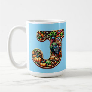 Letter J Thanksgiving style gift Coffee Mug