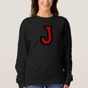 Letter J (Vintage Blackred) Raglan Sweatshirt