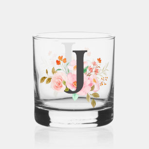 Letter J Whiskey Glass