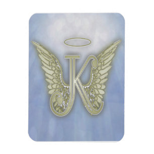 Letter K Angel Monogram Magnet