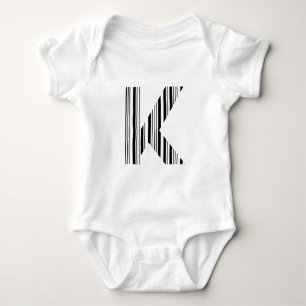 LETTER K BAR CODE First Initial Barcode Pattern Baby Bodysuit