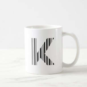 LETTER K BAR CODE First Initial Barcode Pattern Coffee Mug