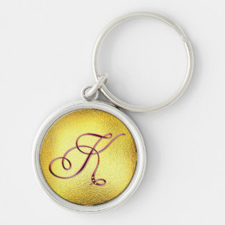 Letter K Burgundy Faux Pearl Keychain