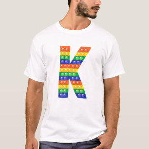 Letter K Capital Alphabet Fidget Pop It Funny Matc T-Shirt