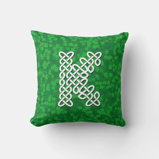 Letter K Celtic Knot Alphabet Cushion (Front)