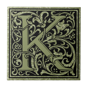 Letter K First Letter Monogram Tile