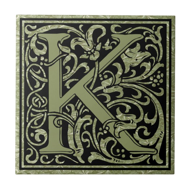 Letter K First Letter Monogram Tile (Front)