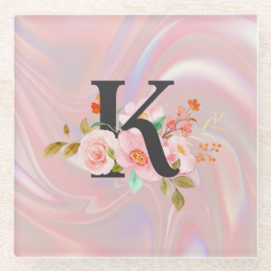 Letter K Glass Coaster