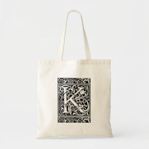 Letter K Mediaeval Monogram Art Nouveau Tote Bag