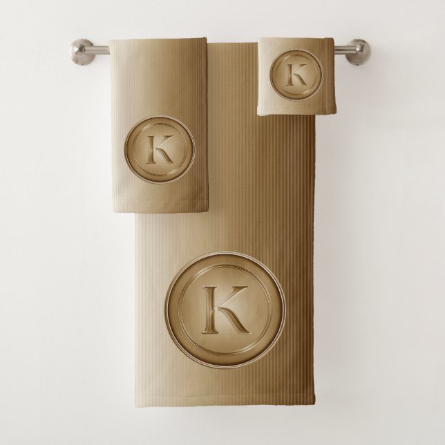 "Letter K" Monogram Bath Towel Set (Insitu)