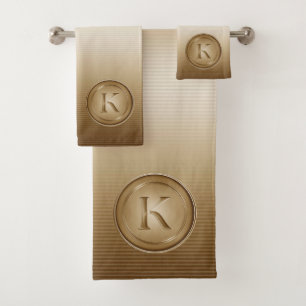 "Letter K" Monogram Bath Towel Set