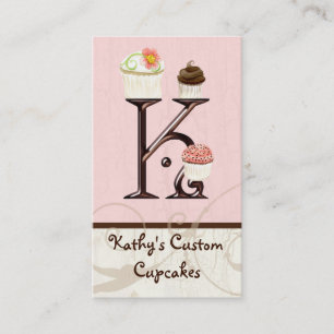 Letter K Monogram Dessert Bakery Business Cards