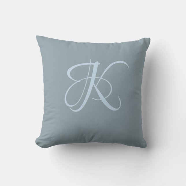 Letter K Monogram Initial Custom Cushion (Front)