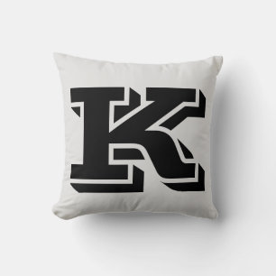 LETTER K MONOGRAM PILLOW