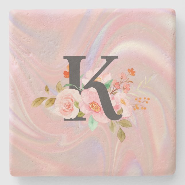 Letter K Stone Coaster (Front)