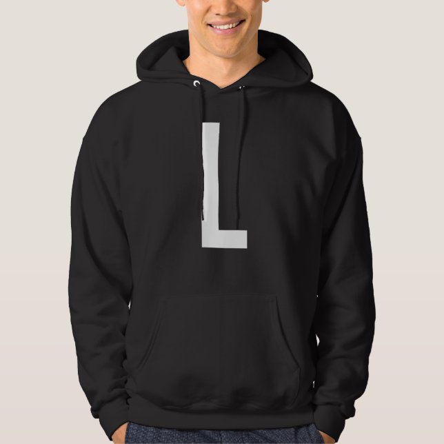 LETTER L ALPHABET MONOGRAM INITIAL HOODIE (Front)