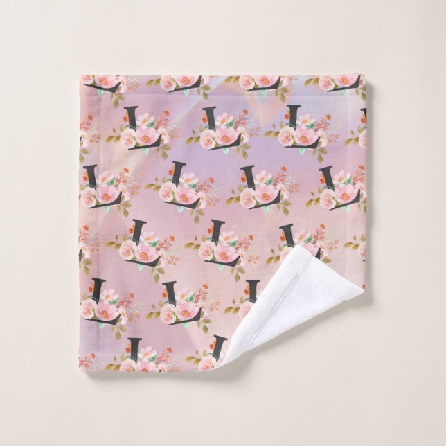 Letter L Bath Towel Set (Wash Cloth)