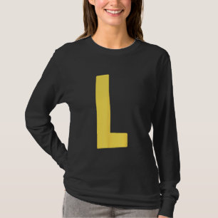 Letter L big and bold in yellow T-Shirt