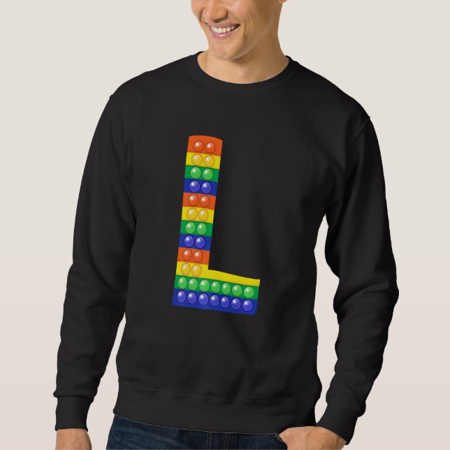 Letter L Capital Alphabet Fidget Pop It Matching P Sweatshirt (Front)